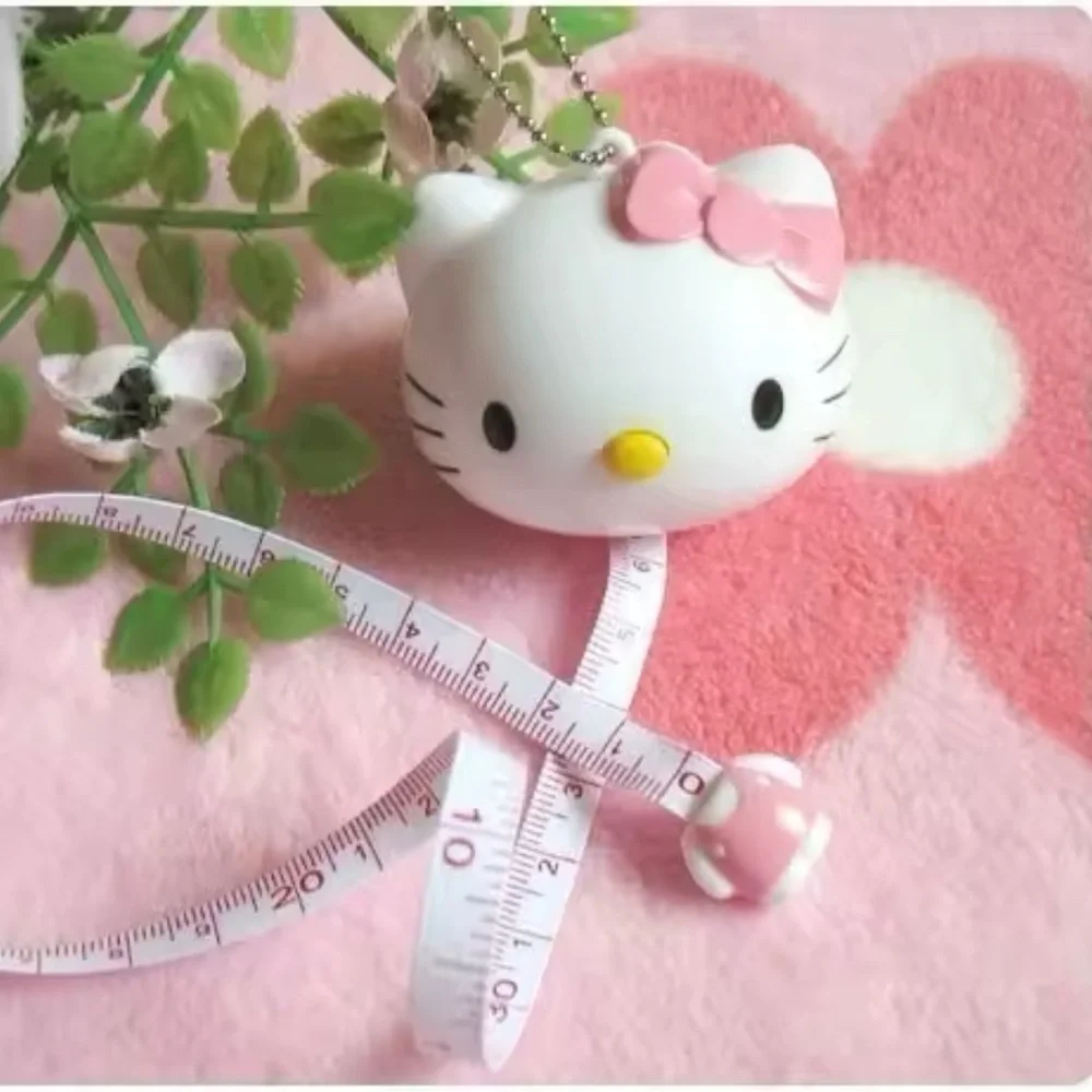 Hello Kitty Measure tape Keychain / bag charm Mini Measuring Tape Ruler, New